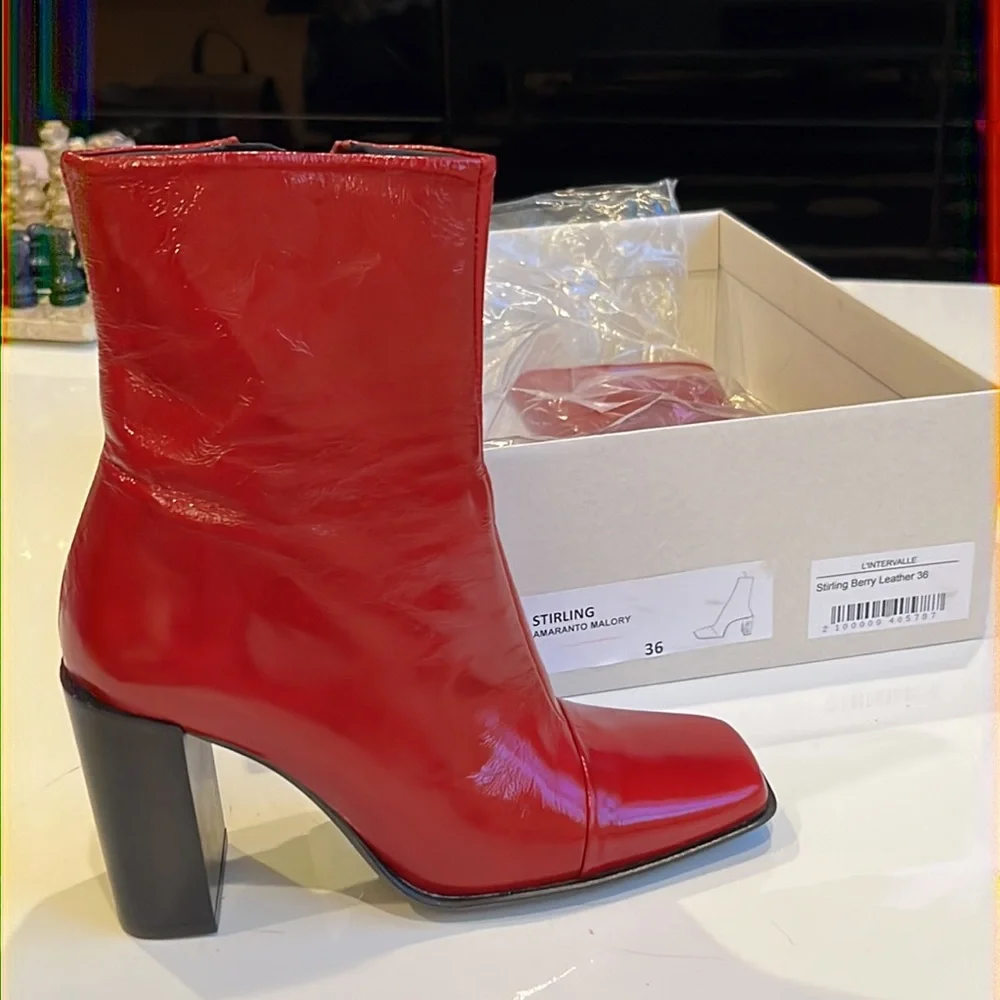 New leather boots NWT stirling berry amaranto malory boots - Picture 14 of 14